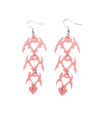 4-Tier Heart CyberSigilism Earrings - Nickel-Free, Hypoallergenic 325 Sterling Silver