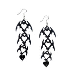 4-Tier Heart CyberSigilism Earrings - Nickel-Free, Hypoallergenic 325 Sterling Silver