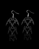 3-Tier Heart CyberSigilism Earrings - Nickel-Free, Hypoallergenic 325 Sterling Silver
