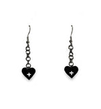 Heart on a Chain Earrings - Nickel-Free, Hypoallergenic 325 Sterling Silver