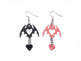 Hanging Heart Earrings - Nickel-Free, Hypoallergenic 325 Sterling Silver