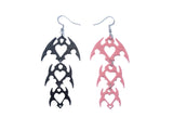 3-Tier Heart CyberSigilism Earrings - Nickel-Free, Hypoallergenic 325 Sterling Silver
