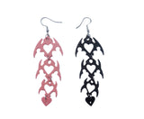 4-Tier Heart CyberSigilism Earrings - Nickel-Free, Hypoallergenic 325 Sterling Silver