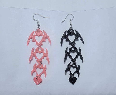 4-Tier Gothic CyberSigilism Heart Earrings - Nickel-Free, Hypoallergenic 325 Sterling Silver - 3D Printed Dark Fantasy Statement Jewelry (Copy) (Copy) (Copy)